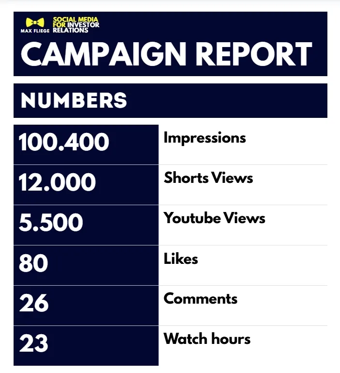 Kampagnen Report eines Social Media Posts auf YouTube
